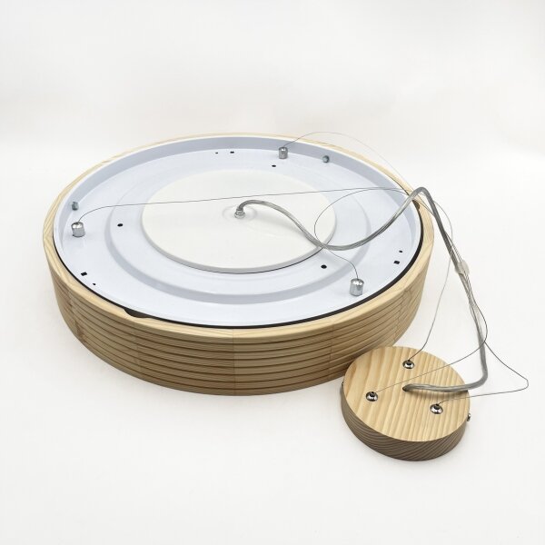 Полилей на кабел NATURAL MODERN 3xE27/15W/230V, диаметър 47,5 см, от борова дървесина