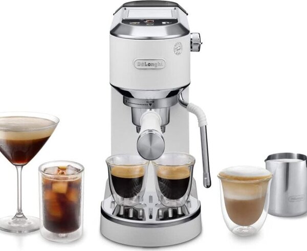 Кафемашина еспресо DeLonghi Dedica Duo, 15 bar налягане, Thermoblock система, бяла