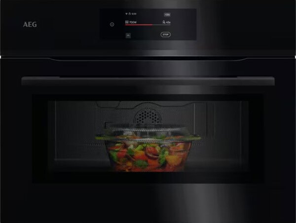 Микровълнова фурна AEG NKM7N721B, за вграждане, с грил, сензорно управление, 1000W, 44l обем, черна