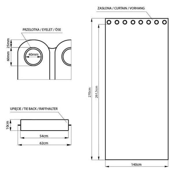 Лилаво dimout перде 140x270 cm Eyelets – Restilo
