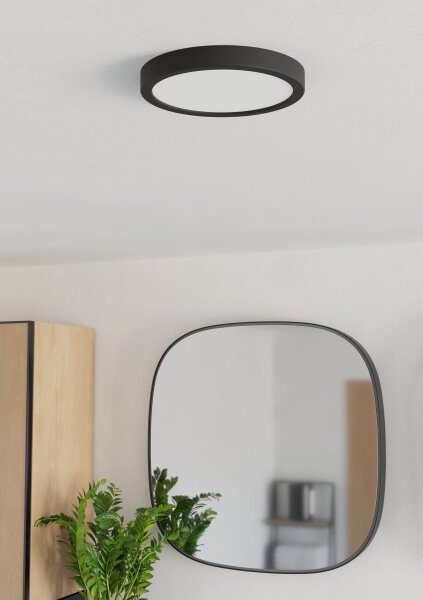 Eglo 901325 - LED таванно осветително тяло за баня FUEVA LED/11,5W/230V Ø21,1cm IP44 черно