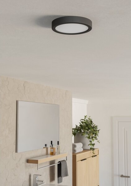 Eglo 901324 - LED таванно осветително тяло за баня FUEVA LED/7,5W/230V Ø16,6cm IP44 черно