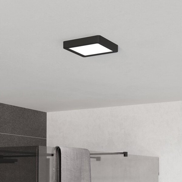 Eglo 901328 - LED таванно осветително тяло за баня FUEVA LED/7W/230V 15x15 cm IP44 черно