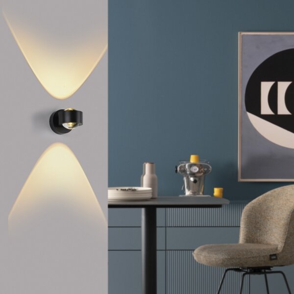 Schöner Wohnen 19331-18 - LED стенно осветително тяло CHIA 2xLED/2W/230V черно