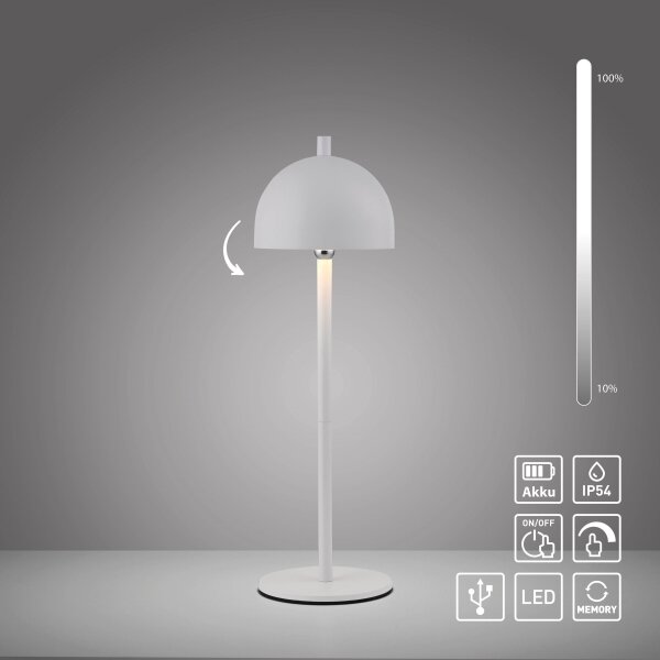 Schöner Wohnen 19244-16 - Димируема LED настолна лампа BELLIS LED/2,5W/5V IP54 бяла