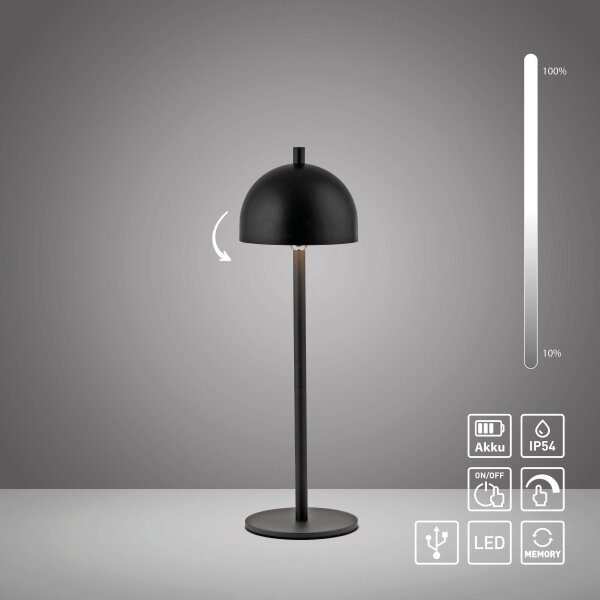 Schöner Wohnen 19244-18 - Димируема LED настолна лампа BELLIS LED/2,5W/5V IP54 черна