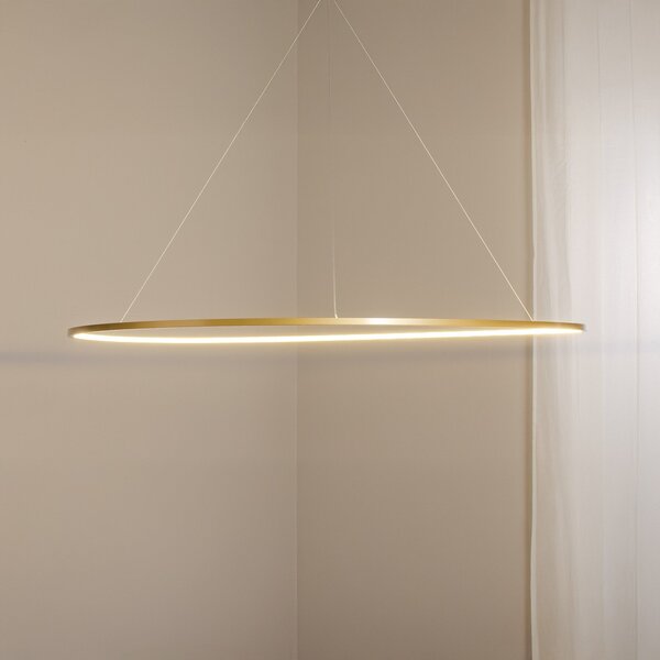 Milagro Lighting LED висяща лампа Saturno, Ø 120 cm, златист, 1-ф., 4.000 K, Злато / месинг, Дневна/трапезария, Алуминий, Модерен