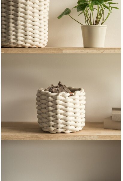 Текстилна кошница ø 21x17 cm Peach Skin Round S – Bigso