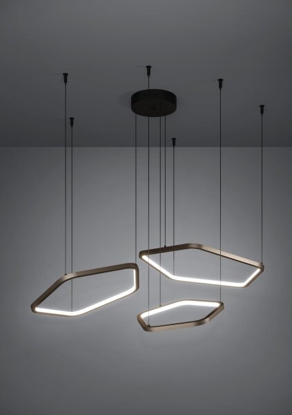 Eglo 390505 - Димируема LED висяща лампа на кабел ESTRELLA LED/50W/230V, месинг + дистанционно управление