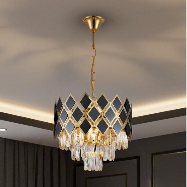 Brilagi - Полилей с верига CRISTAL 5xE14/40W/230V Ø 38 см, златист/черен