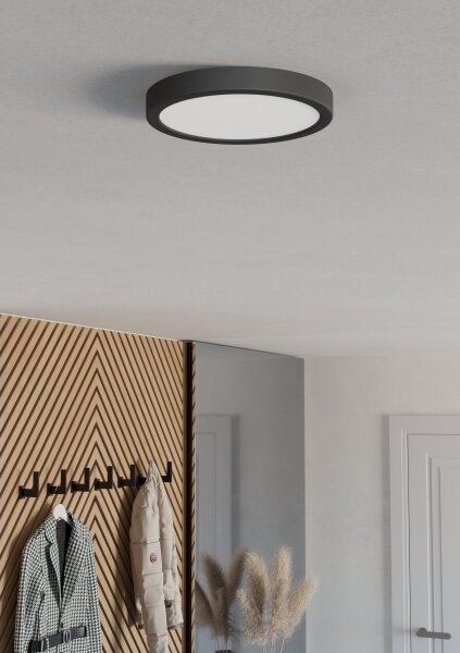 Eglo 901298-LED Таванен плафон FUEVA LED/11,5W/230V 2700/4000/6500K диаметър 21,1 см, черен