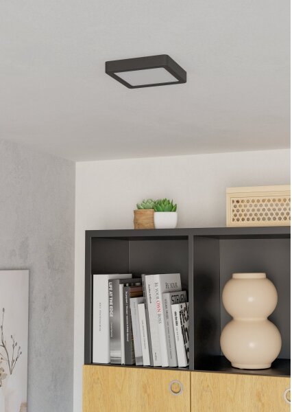 Eglo 901302-LED Плафон FUEVA LED/7W/230V 2700/4000/6500K 15x15cm черен