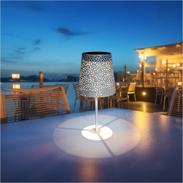 LED соларна настолна лампа LUVETRA LED/1xAA 4000K IP44 200 mAh бяла