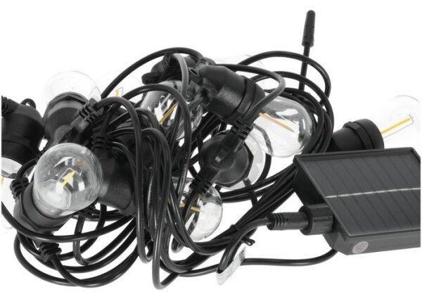 LED димируем соларен гирлянд STARLIGHT NEO 10xE27/3,7V 2700K IP54 1200 mAh 11,5m + ДУ