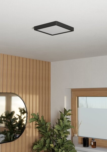 Eglo 901329 - LED таванно осветително тяло за баня FUEVA LED/10,5W/230V 22x22cm IP44 черен