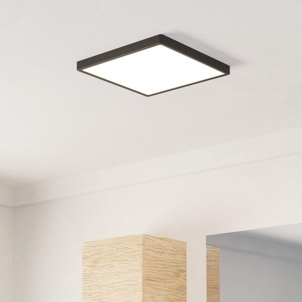 Eglo 901331 - Таванно LED осветително тяло за баня FUEVA, 13W/230V, 29x29 см, IP44, черно