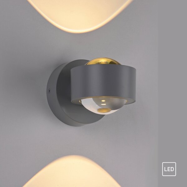 Schöner Wohnen 19331-21 - LED стенно осветително тяло CHIA 2xLED/2W/230V антрацит