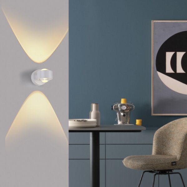 Schöner Wohnen 19331-16 - LED стенен аплик CHIA 2xLED/2W/230V бял