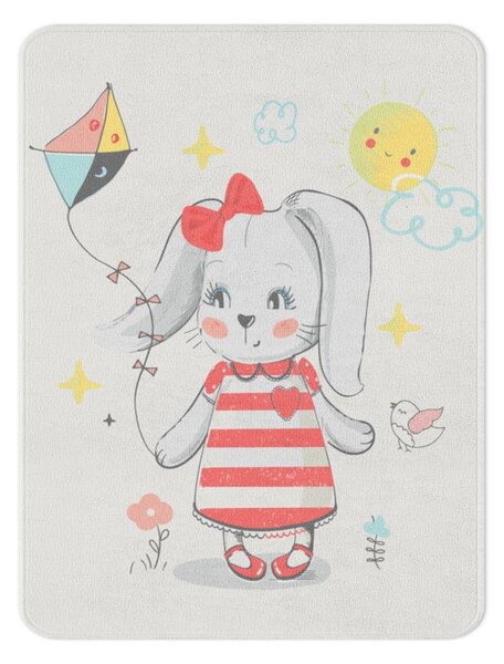 Бял детски килим 80x140 cm Happy Bunny – Oyo Concept