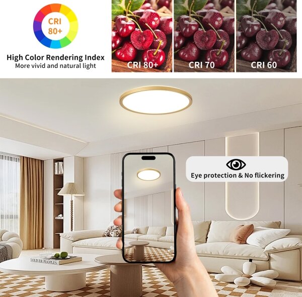 Brilagi - LED осветително тяло за баня ULTRA SLIM LED/24W/230V Ø 42 см златисто IP54