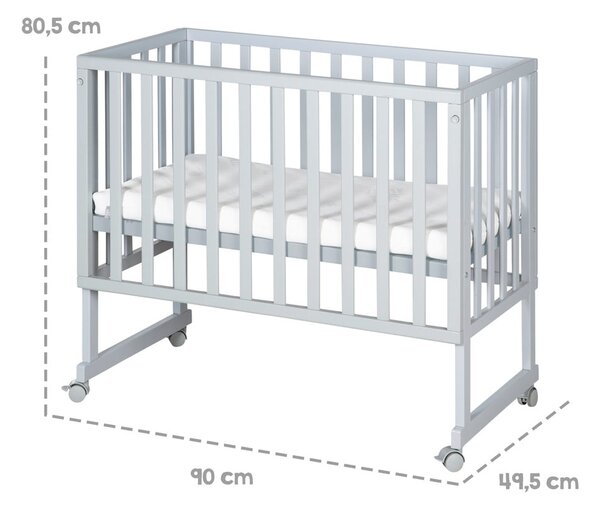 Сиво детско креватче 90x45 cm - Roba