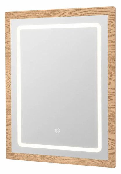 LED огледало за тоалетна масичка CRYSTAL - Oak (дъб)