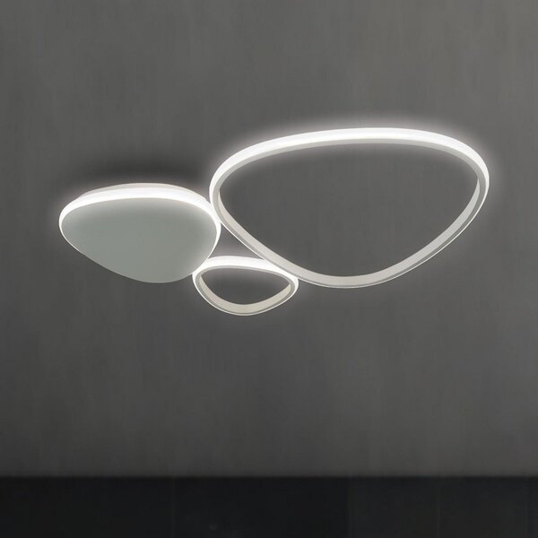 Viokef LED таванска лампа Helix, сребриста, дължина 62 cm, метал, Металик, Дневна/трапезария, Алуминий, Модерен