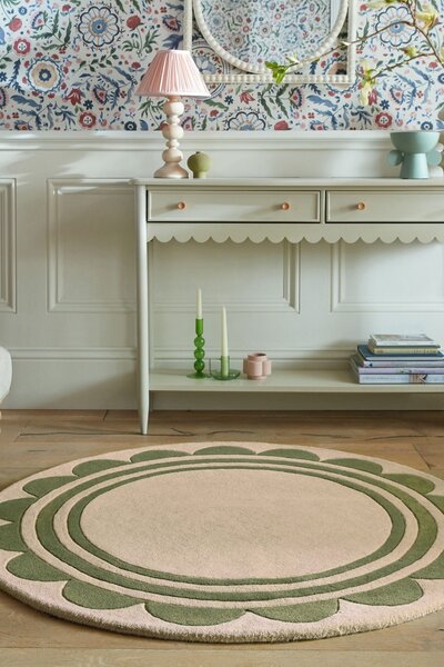 Кръгъл килим Lois Scallop Purple Scallop 120X120 cm, Flair Rugs