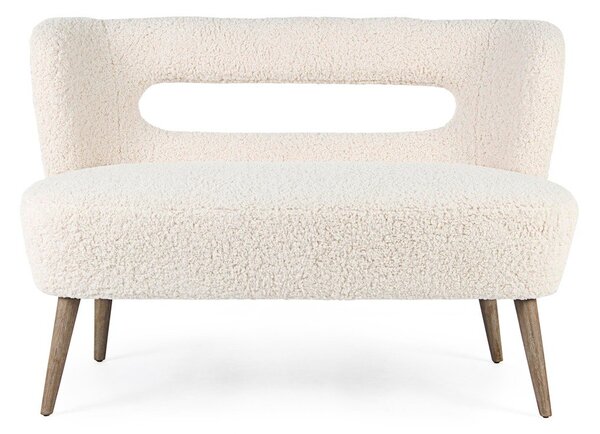 Кремав диван от изкуствен косъм 115 cm Cortina – Bizzotto