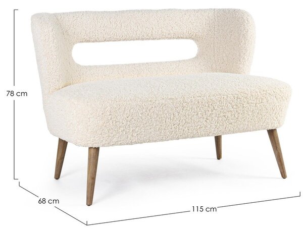 Кремав диван от изкуствен косъм 115 cm Cortina – Bizzotto