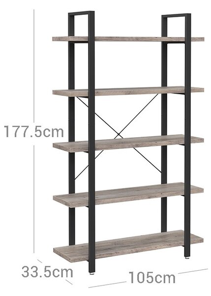 Библиотека Vasagle Bej 105x33.5x177.5 cm