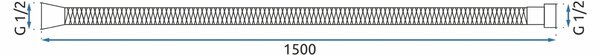 Душ маркуч Rea Chrome 150 cm