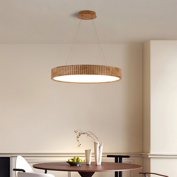 Brilagi - LED полилей на кабел FALCON WOOD MODERN, LED 40W/230V, Ø 60 см, дървен