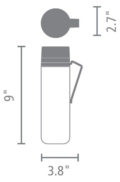 Бутилка Brabantia Make&Take 1006278, 500 мл, С цедка, Защита от разливане, Широк отвор, Тъмносив/прозрачен