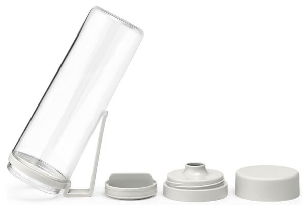 Бутилка Brabantia Make&Take 1006280, 500 мл, С цедка, Защита от разливане, Широк отвор, Светлосив/прозрачен