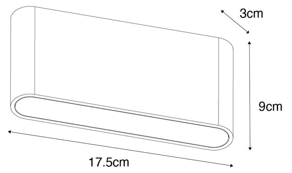 Модерна външна лампа ръждиво кафява 17,5 см вкл. LED IP65 - Batt