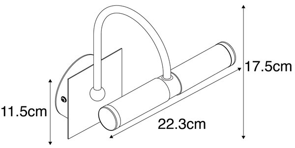 Класическа стенна лампа черна IP44 2-светла - Bath Arc