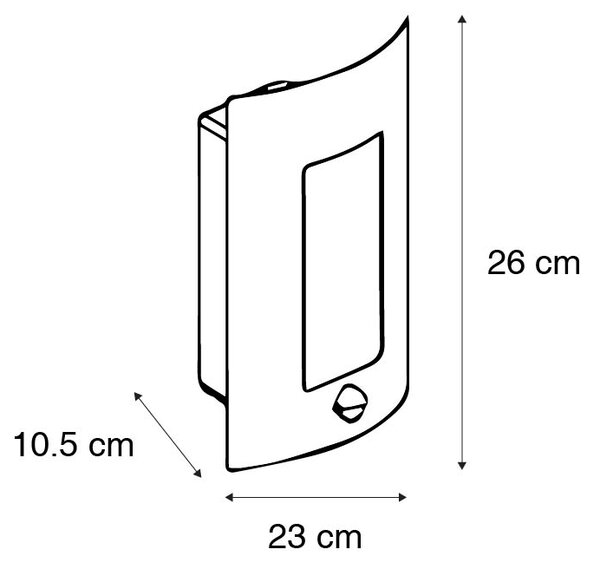 Външна стенна лампа антрацит със сензор за движение IP44 - Emerald 1