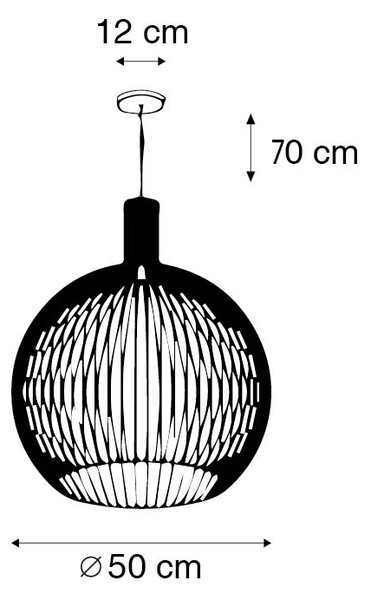 Дизайнерска висяща лампа златна 50см - Wire Dos