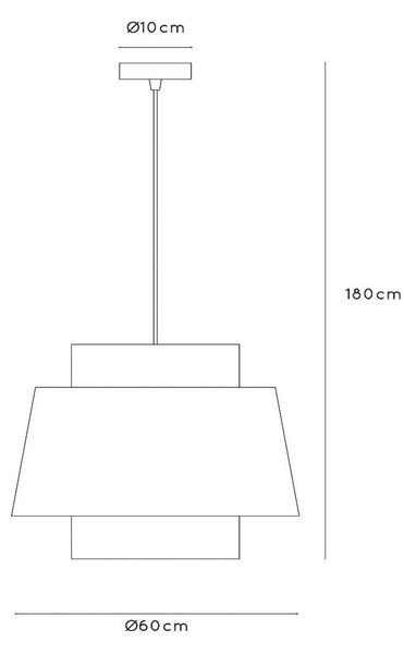 Висяща лампа Tribute, 1 лампа, Ø 60 cm, текстил, бежово