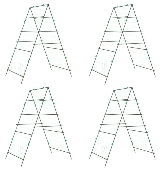 VidaXL Градински перголи за увивни растения 4 бр А-рамка стомана