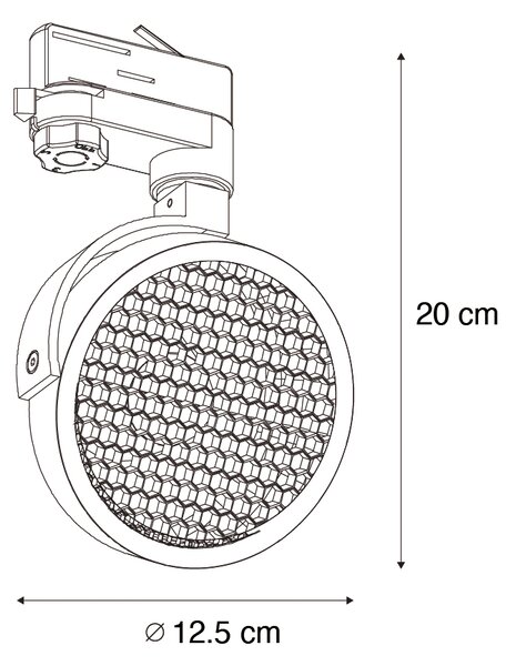 Релсов прожектор златен за 3-фазна релса GU10 111mm - 3-фазен Master Honey