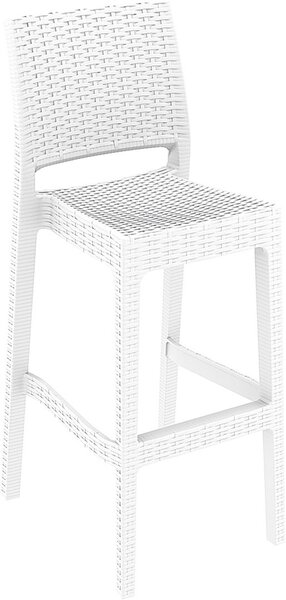 Бар стол 40/50/108см -полипропилен имитация на ратан,бял