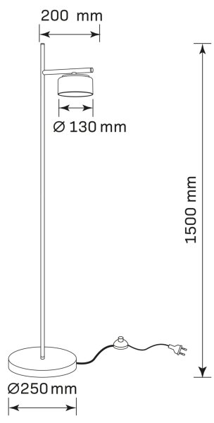 LED подова лампа OFELIA 1xGX53/6W/230V черна/бежова