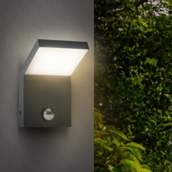 Brilagi - LED външно стенно осветително тяло със сензор RIANO LED/8W/230V антрацит