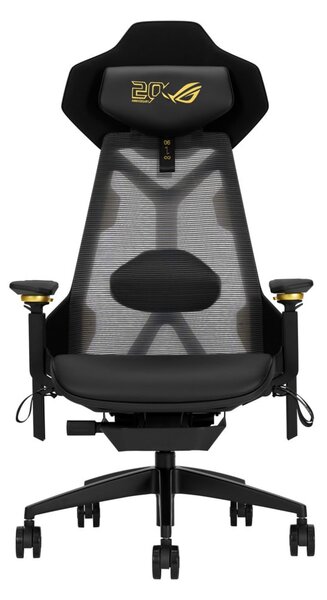 Геймърски стол Asus ROG Destrier Edition 20, до 150kg, алуминиева база, Class 4 газов амортисьор, 3D подлакътници, черен