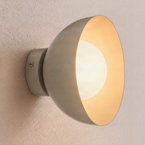 EMIBIG LIGHTING Стена лампа Bibi K1, сива, стомана/стъкло, Ø 18 cm, Затъмняване, Сив, Дневна/трапезария, Метал, Модерен