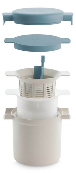 Комплект за приготвяне на кефир и йогурт Lekue 1010155, 18.5x14.5x15.5 см, От +4 до +90C, Бял/Син
