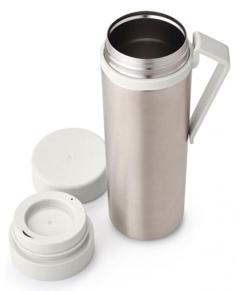 Термо бутилка Brabantia Make&Take 1008488, 500 мл, Двойни стени, Без BPA, Инокс/светлосив