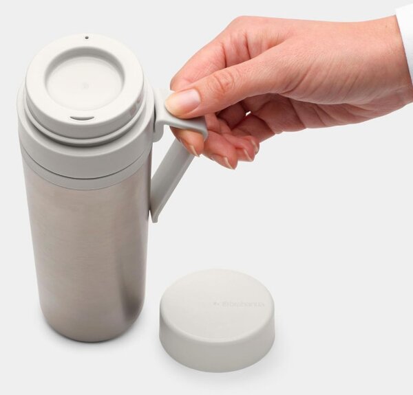 Термо бутилка Brabantia Make&Take 1008488, 500 мл, Двойни стени, Без BPA, Инокс/светлосив